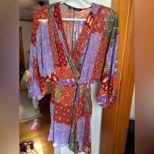Zara Patchwork Wrap Dress